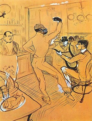 An American in Paris Chocolat dancing in the 'irish_american_bar', 1896 by Toulouse Lautrec